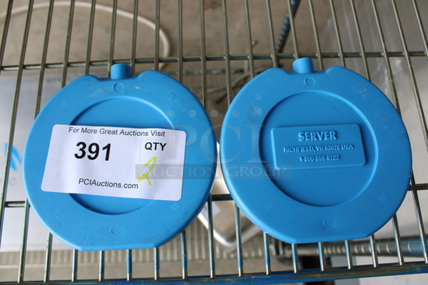 2 Server Blue Poly Temperature Holding Packs. 6x1x6. 2 Times Your Bid!
