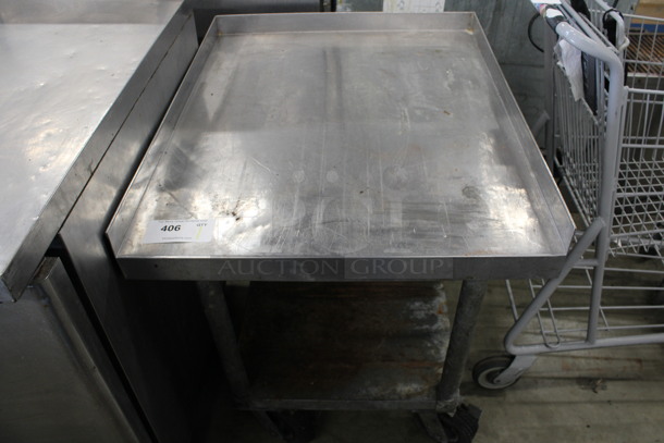 Stainless Steel Commercial Equipment Stand w/ Metal Under Shelf on Commercial Casters. 24.5x30x32