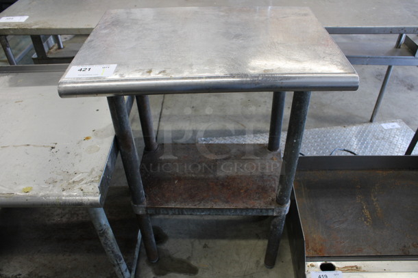 Stainless Steel Table w/ Metal Under Shelf. 24x18x34
