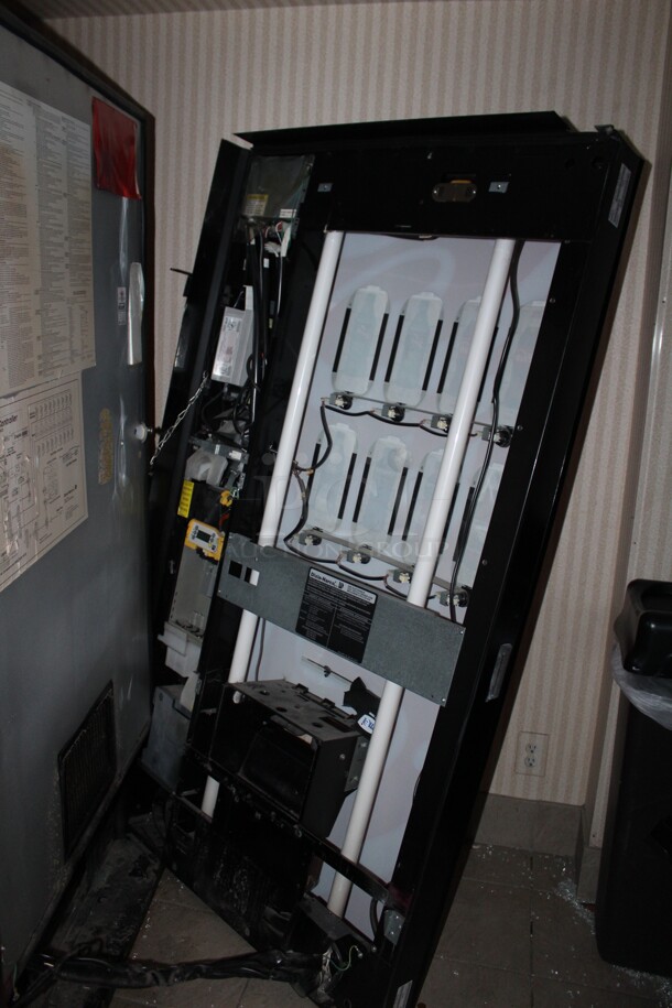 ALL ONE MONEY! Dixie-Narco Refrigerated Vending Machine with Bill Acceptor and Snack Vending Machine. Vending Machine is 115 Volts. 60HZ. 1 phase. 38x36x72. Both Units Do Not Include Keys! Parts Only! - Image 5 of 5