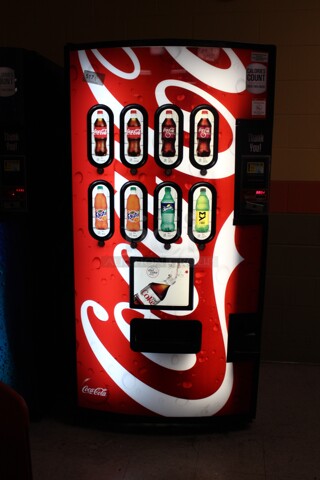 Dixie-Narco Refrigerated Vending Machine with Bill Acceptor! 115 Volts. 60HZ. 1 phase. 38x36x72. Does Not Include Keys!