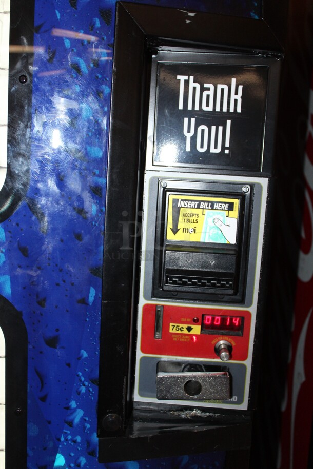 Dixie-Narco Refrigerated Vending Machine with Bill Acceptor! 115 Volts. 60HZ. 1 phase. 38x36x72. Does Not Include Keys! - Image 2 of 4