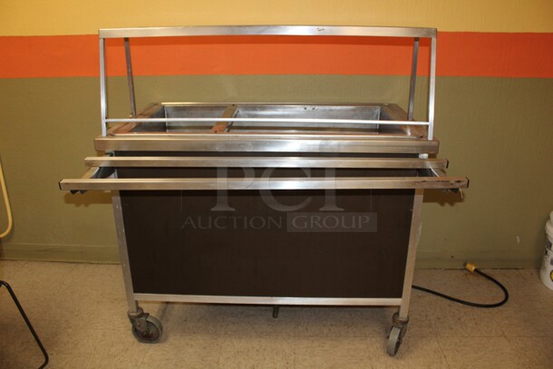 Atlas Metal Industries Model WH-3 Stainless Steel Commercial Warming Serving Station on Casters! 45x38x50