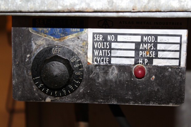 Atlas Metal Industries Model WH-3 Stainless Steel Commercial Warming Serving Station on Casters! 45x38x50 - Image 7 of 8