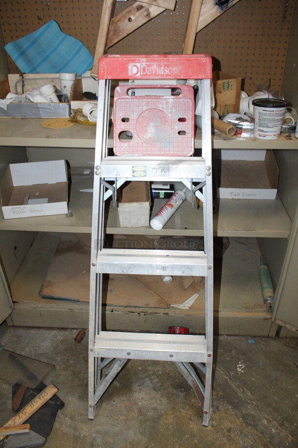 Metal Storage Cabinet with Various Tools, White Tubing, Caulk and Davidson Ladder! 48x24x78 - Image 6 of 6