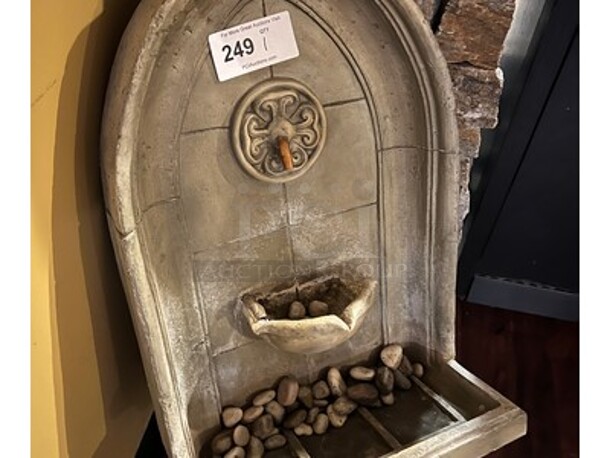 Decorative Wall Mount Stone Water Fountain With Stones. 17x10x36 - Image 3 of 4