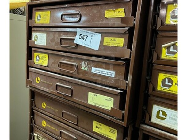 Steel Lawson Products, Inc Stackable Storage Cabinet with Various Screws, Nuts, Wire Connectors, and Much More! 20x16x58 - Image 1 of 5