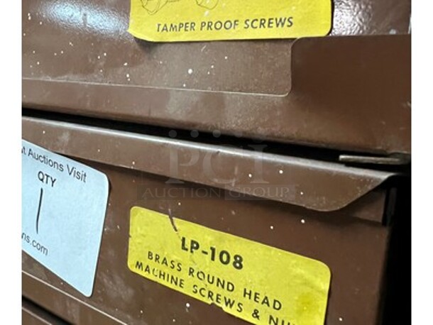 Steel Lawson Products, Inc Stackable Storage Cabinet with Various Screws, Nuts, Wire Connectors, and Much More! 20x16x58 - Image 4 of 5