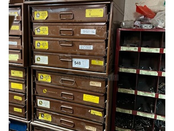 Steel Lawson Products, Inc Stackable Storage Cabinet with Various Screws, Nuts, Pull Rivets and Much More! 20x16x66 - Image 1 of 6