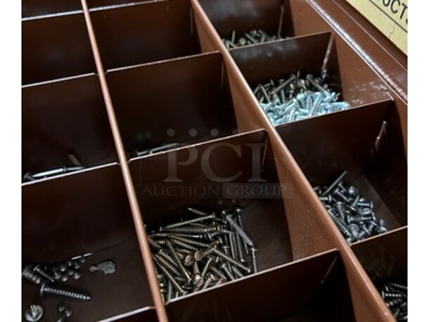 Steel Lawson Products, Inc Stackable Storage Cabinet with Various Screws, Nuts, Pull Rivets and Much More! 20x16x66 - Image 2 of 6