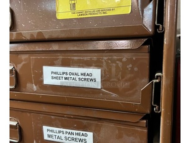 Steel Lawson Products, Inc Stackable Storage Cabinet with Various Screws, Nuts, Pull Rivets and Much More! 20x16x66 - Image 6 of 6