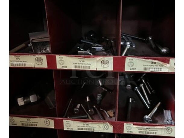 Steel Lawson Products, Inc Storage Compartment on Stand With Various Washers, Capscrews, Nuts, and Much More! 36x12x55 - Image 5 of 5