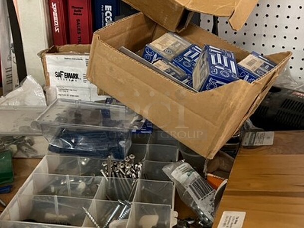 ALL ONE MONEY! Lot Includes Various Screws, WoodFinish Stain, Tools, and More! Winning Bidder Can Take What They Want From Lot! - Image 2 of 5