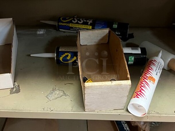 Metal Storage Cabinet with Various Tools, White Tubing, Caulk and Davidson Ladder! 48x24x78 - Image 4 of 6