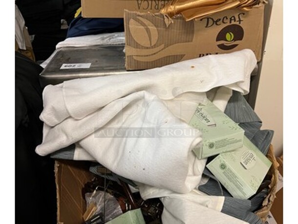 Stainless Steel Table, Various Linens, Laundry Bin/Cart, Hangers, Tissue Boxes, and More! BUYER MUST REMOVE! Winning Bidder Can Take What They Want From Lot! - Image 6 of 6
