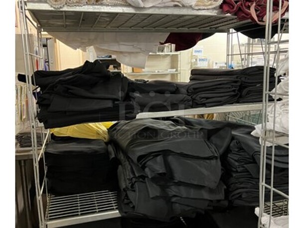 3 Metal Shelving Units With Various Sized Linens and Sheets! BUYER MUST REMOVE! Winning Bidder Can Take What They Want From Lot! - Image 3 of 5
