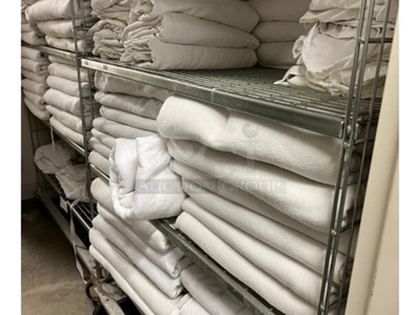 Contents In Room! Includes Metal Shelving Units, Blankets, Towels, Various Sized Sheets, and More! BUYER MUST REMOVE! Winning Bidder Can Take What They Want From Lot! - Image 2 of 7