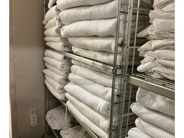 Contents In Room! Includes Metal Shelving Units, Blankets, Towels, Various Sized Sheets, and More! BUYER MUST REMOVE! Winning Bidder Can Take What They Want From Lot! - Image 3 of 7