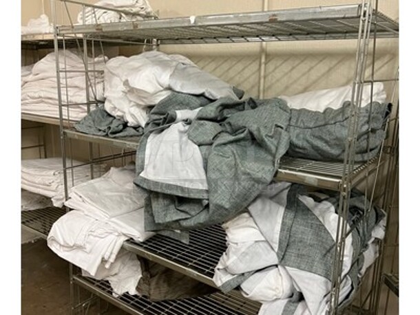 Lot Of Metal Shelving Units, Various Sized Lines, Sheets, Blankets, and Towels! BUYER MUST REMOVE! Winning Bidder Can Take What They Want From Lot! - Image 4 of 5