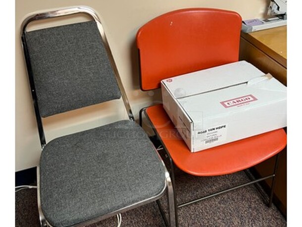 ALL ONE MONEY! Lamp, Printer Calculator, Stapler, 3 Wall Mount File Holders and 2 Chairs!  - Image 2 of 5