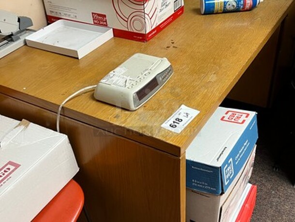 ALL ONE MONEY! Lamp, Printer Calculator, Stapler, 3 Wall Mount File Holders and 2 Chairs!  - Image 3 of 5
