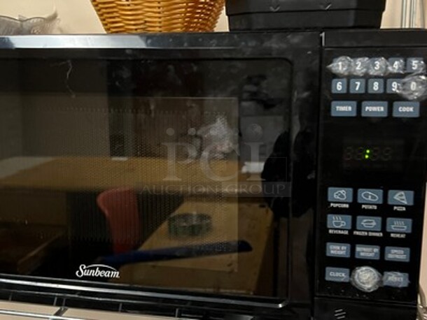 Metal Shelving Unit, Microwave, Printer Paper, Coffee Maker, and Computer Tower! - Image 2 of 3