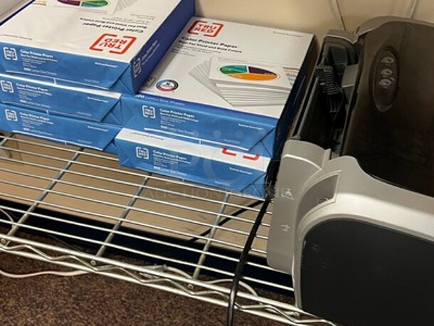 Metal Shelving Unit, Microwave, Printer Paper, Coffee Maker, and Computer Tower! - Image 3 of 3
