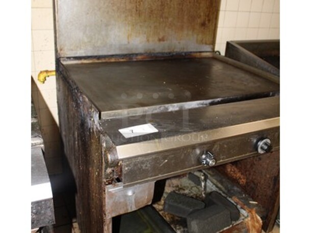 Stainless Steel Commercial Flat Top Griddle With Over Shelf On Commercial Casters. Working Before Business Closed! 32x36x60. - Image 5 of 6