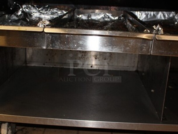 Stainless Steel Commercial Grill On Commercial Casters With Lower Storage. Working Before Business Closed! 58x36x40 - Image 4 of 8
