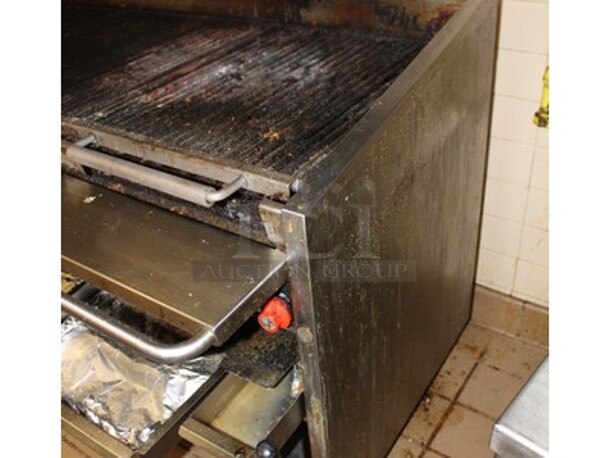 Stainless Steel Commercial Grill On Commercial Casters With Lower Storage. Working Before Business Closed! 58x36x40 - Image 7 of 8