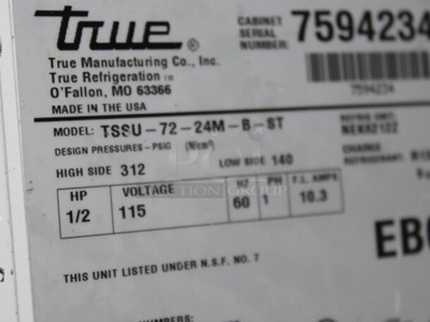 True Model TSSU-72-24M-B-ST Stainless Steel Commercial Sandwich Salad Bain Marie Mega Top With Hatco Model GRAH-60 Food Warmer, 2 Overshelves, And Cutting Board On Commercial Casters. 115 Volts. 1 Phase. Working Before Business Closed! 72x35x70 - Image 4 of 12