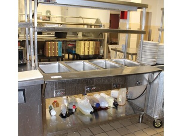 Piper Model DR-4-R Stainless Steel 4 Bay Steam Table With Hatco Model GRAH-54 Food Warmer and Lower Shelf. Working Before Business Closed! 58x32x68. - Image 1 of 9