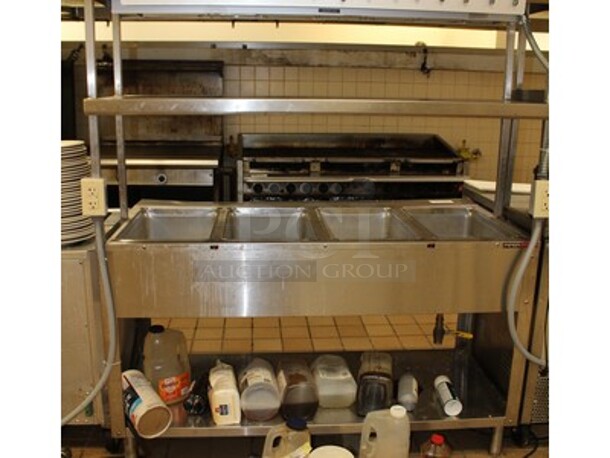 Piper Model DR-4-R Stainless Steel 4 Bay Steam Table With Hatco Model GRAH-54 Food Warmer and Lower Shelf. Working Before Business Closed! 58x32x68. - Image 8 of 9