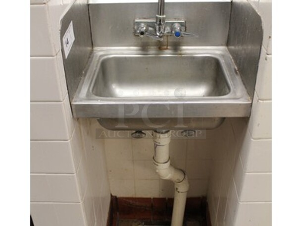 Cannonware Products Stainless Steel Commercial Handsink. 16x13x19. BUYER MUST REMOVE!