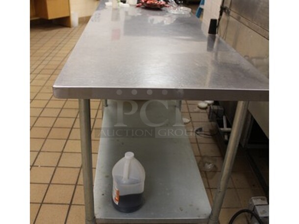 Stainless Steel Table With Contents. Contents Includes Plastic Bins, Basket, and More! 96x30x34. - Image 2 of 4