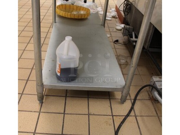 Stainless Steel Table With Contents. Contents Includes Plastic Bins, Basket, and More! 96x30x34. - Image 3 of 4