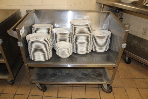 Stainless Steel Commercial Dish Transport Cart on Commercial Casters. 38x22x32 - Image 1 of 1