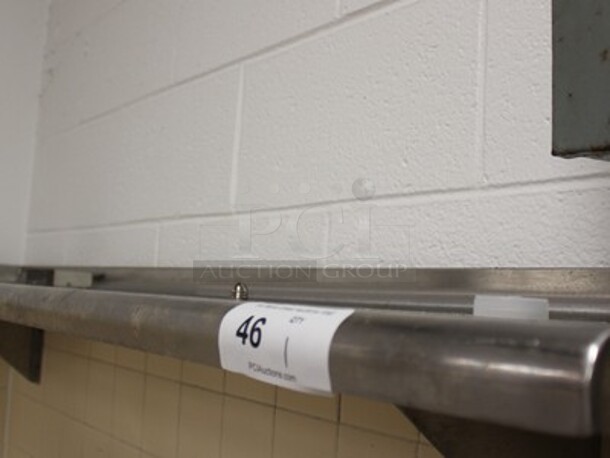Stainless Steel Shelf. 60x10x10. BUYER MUST REMOVE! - Image 2 of 2