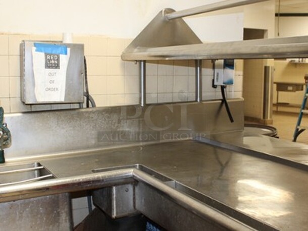 CMA Model EST-66 Stainless Steel Commercial Conveyor Dishwasher With Drainboards, Overshelf, and Hatco Water Booster. Left Drain Board: 95x29x38, Dishwasher: 83x25x70, Right L Shaped Drain Board: 90x154x72. Winning Bidder Can Take What They Want From Lot. BUYER MUST REMOVE! - Image 8 of 10