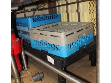 ALL ONE MONEY! Lot Of Dish Caddies and Plastic Dunnage Rack
