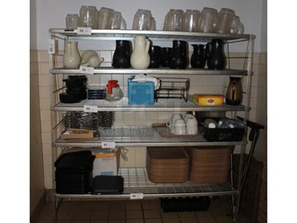 Metal Shelving Unit. Does Not Include Contents! 60x23x64 - Image 1 of 1