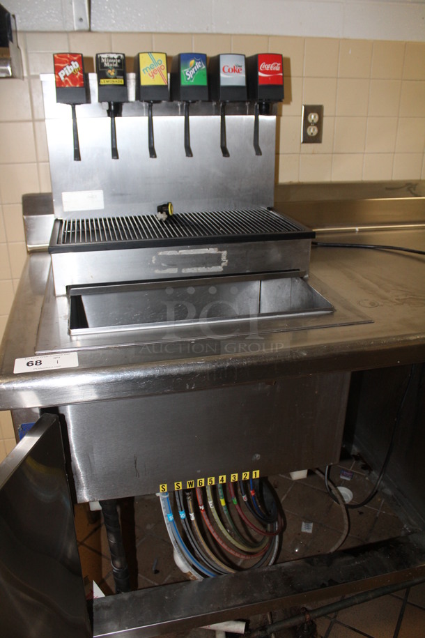 Stainless Steel Commercial Table/Drink Station with 6 Flavor Soda Dispenser, Ice Bin, and Undershelf Storage. 180x30x44. BUYER MUST REMOVE! - Image 2 of 7
