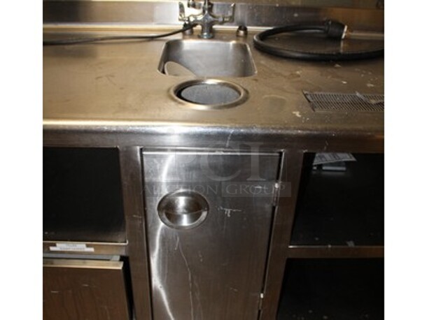 Stainless Steel Commercial Table/Drink Station with 6 Flavor Soda Dispenser, Ice Bin, and Undershelf Storage. 180x30x44. BUYER MUST REMOVE! - Image 7 of 7