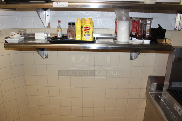 Stainless Steel Shelf. Includes Contents! 48x10x10. BUYER MUST REMOVE!