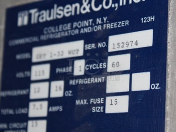 Traulsen Model GNT-1-32 Stainless Steel Commercial Refrigerator/Freezer on Commercial Casters. 115V. 1 Phase. 31x33x30  - Image 3 of 5