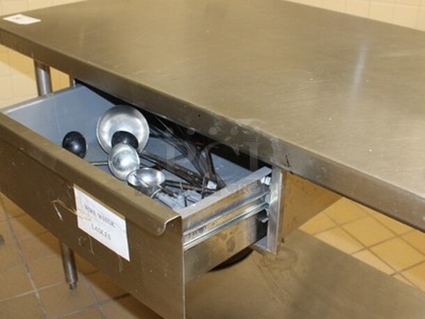 Triad Brand Stainless Steel Table With 2 Drawers. Includes Contents! 96x30x36 - Image 2 of 4