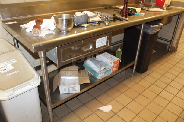 Stainless Steel Table With Single Bay Sink. Contents Not Included! 114x28x36. BUYER MUST REMOVE! - Image 3 of 5