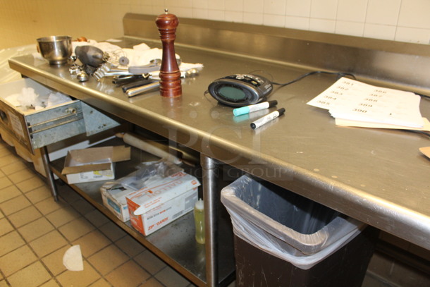 Stainless Steel Table With Single Bay Sink. Contents Not Included! 114x28x36. BUYER MUST REMOVE! - Image 4 of 5