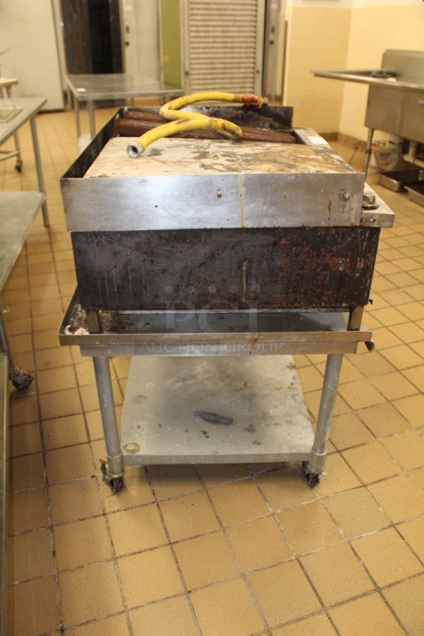 Stainless Steel Commercial Griddle With Gas Hose On Equipment Stand. Parts Only! 36x30x40 - Image 4 of 4