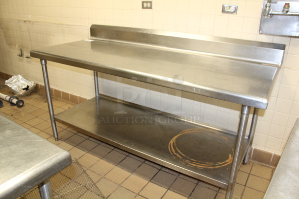 Stainless Steel Table With Lower Shelf. 72x30x42